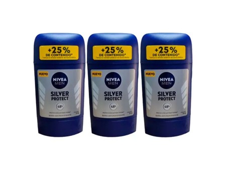 Pack X 3 Nivea Men Desodorante Barra Silver Protect
